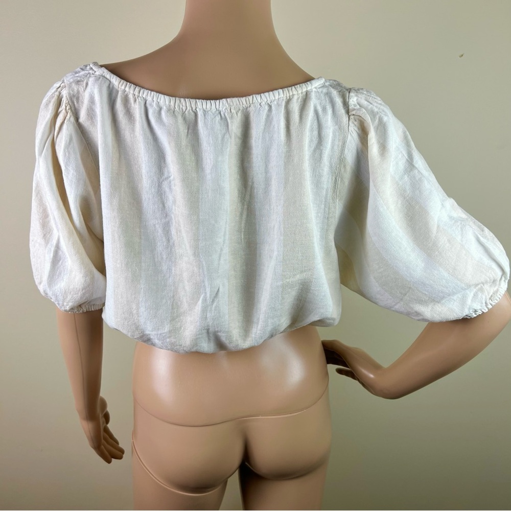 WEWOREWHAT STRIPED SQUARE NECK CROP TOP - Picture 4 of 4